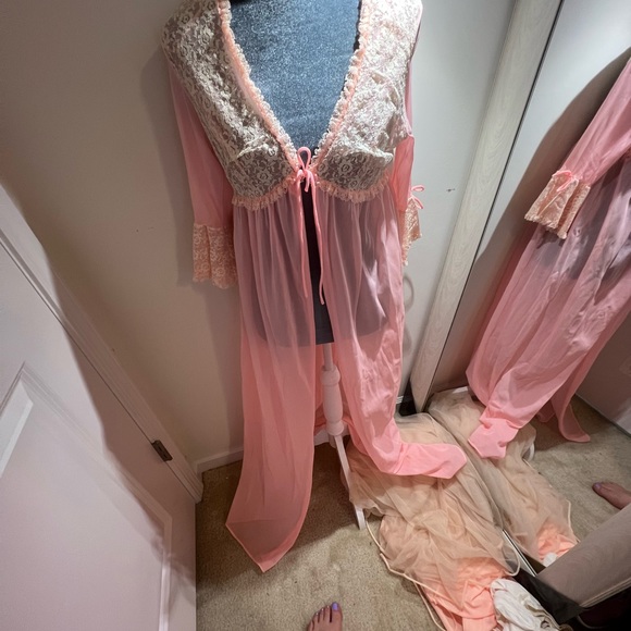 Vintage Other - SMALL VINTAGE ROBE NIGHTGOWN NIGHTIE SEXY LINGERIE LONG 0154
